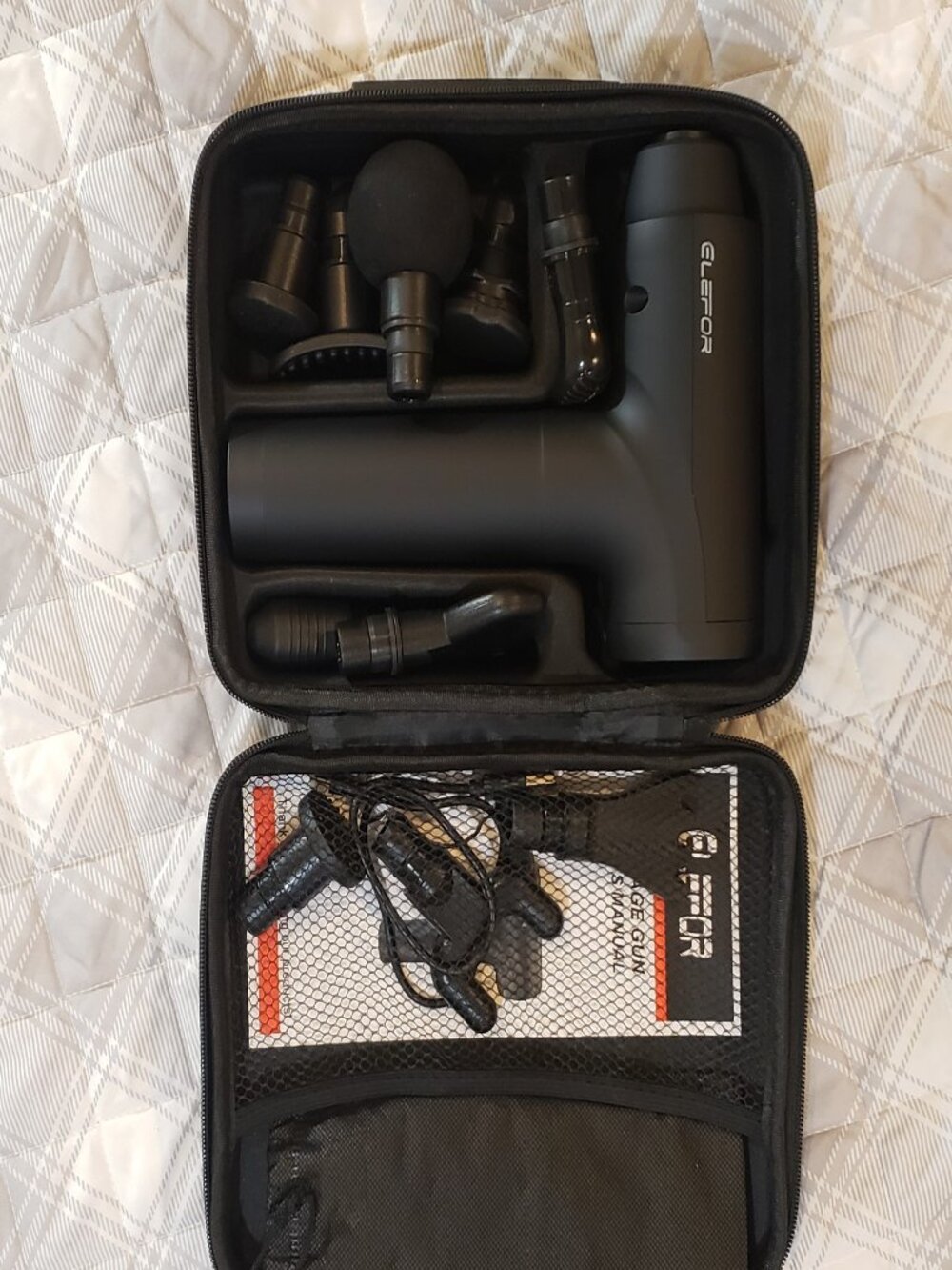 Elefor hand held Deep Tissue,Percussion Massager Gun with 10 Massage attachments